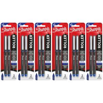 Sharpie Rollerball Pen, Needle Point (0.5mm), Blue Ink, 2 Per Pack, 6 Packs