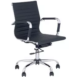 Studio 55D Serge Black Low Back Swivel Office Chair