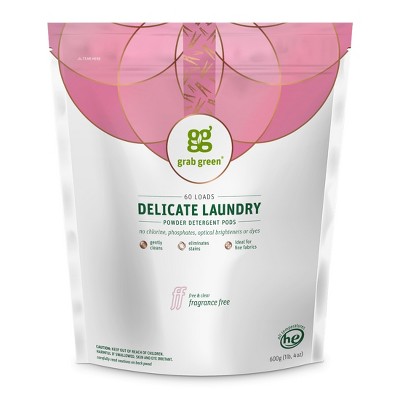 Grab Green Delicate Laundry Detergent Pods, Biggie Pouch (60 pods)