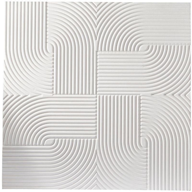 48&#34; x 48&#34; Wood Geometric Carved Wall Decor White - CosmoLiving by Cosmopolitan, 4 of 6