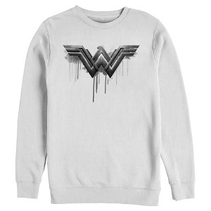Men's Zack Snyder Justice League Wonder Woman Silver Logo Sweatshirt - 1 of 4