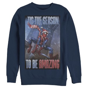 Men's Marvel Spider-Man 'Tis The Season To Be Amazing Sweatshirt - 1 of 3