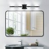 DOMETOUR 30 Modern Minimalist LED Bathroom Vanity Light, 4-Bulb Crystal Sand Acrylic Shades, Wall Mounted, Black - 3 of 4