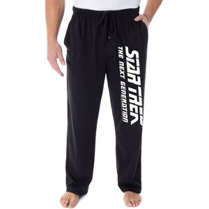 Star Trek The Next Generation Men's Classic TNG Logo Lounge Pajama Pants Black - 1 of 3