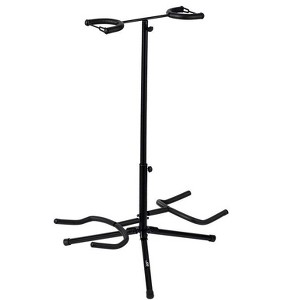 Monoprice Double Guitar Stand, Height Adjustable, Holds Two Guitar, Guitar Rack, Ideal For both Electric and Acoustic Guitars - Stage Right Series - 1 of 4