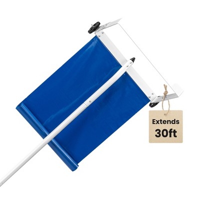 Maplefield Adjustable Roof Snow Rake with Curtain - Great for Clearing Snowy Roofs - Includes Storage Strap (30ft Length)