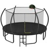 12/14/16FT Trampoline with Basketball Hoop, Enclosure net, Curved Poles & Ladder, Round Outdoor Trampoline for Kids and Adults - ModernLuxe - 2 of 4