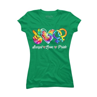 Adult Design By Humans Accept Love LGBTQIA+ Pride Tie Dye Rainbow By HARGOOT-Shirt
