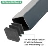 Unique Bargains Square Chair Leg Bar Stool Plastic Hole Plug Tubing End Caps Black - 2 of 4