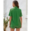 Clearlove Women's 2 Piece Outfits Short Sleeve Button Down Shirts Top High Waist Shorts Set Tracksuit - 4 of 4