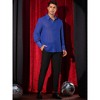 Lars Amadeus Men's Solid Button Front Long Sleeve Collared Party See Through Sheer Shirt - 2 of 4