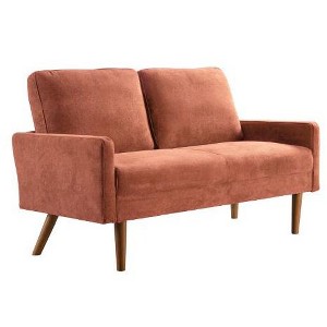 CAVINAS Modern & Vintage Loveseat Sofa, Velvet Upholstered 2 Seater Sofa Couch with Sleek Design, for Home, Apartment or Office - 1 of 4