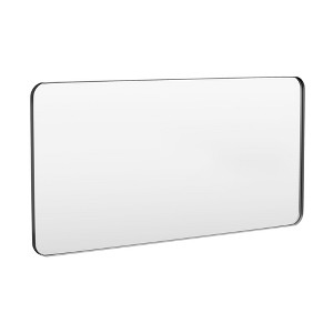 Tempered Glass Rounded Rectangle Framed Wall-Mounted Bathroom Vanity Mirror - 1 of 1