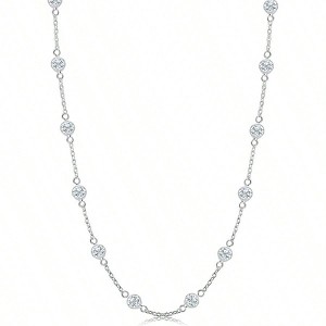 Sterling Silver Station Necklace for Women, Cubic 16 - 24 Inches - 1 of 4