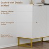 31.5 In Modern Sideboard Buffet Cabinet,Wood Accent Storage Cabinet with Herringbone Doors & Shelf,Credenza Console Table for Dining Room Living Room - 4 of 4