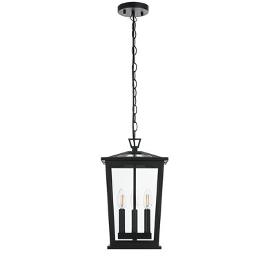 Elegant Lighting Berks 9.5 Inch Outdoor Pendant in Black