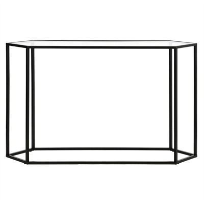 Blackened Bronze Hexagonal Glass Hallway Table