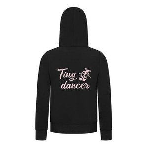 Everyday Kids Ballerina Tiny Dancer Girls Zip Up Hoodie – Pink Ballet Slippers Sweatshirt - 1 of 4