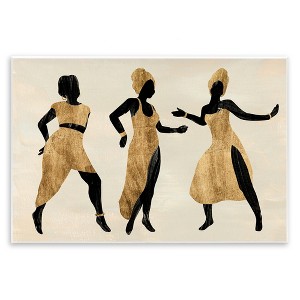 Stupell Industries Powerful Women Dancing Person Glam Fashion Black Beige Wall Plaque Art, 19" x 13" - 1 of 4