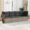 vidaXL 4 Piece Patio Sofa Set with Cushions - Gray Without Table - 2 of 4