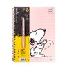 Yoobi 8"x10.5" Peanuts 1 Subject Notebooks Wide Ruled with Pen Pink Snoopy Dance - 3 of 4