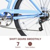 hykolity 26 inch Cruiser Bike Beach Bicycle City Bike Commuter Cycling 7 Speed for Adult Women Height 60-72 inch Front Basket Rear Rack Aquamarine - 4 of 4