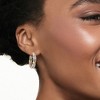 Ross-Simons Byzantine Station Hoop Earrings in Sterling Silver With 14kt Yellow Gold - 2 of 4