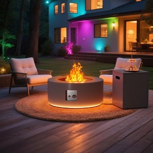 Evita Propane Fire Pit with Propane Tank, Glass Stone and Rain Cover Suitable for Outdoor Living-30*30*12.8 Inch - 1 of 4