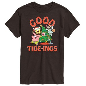 Men's - SpongeBob SquarePants - Good Tide Christmas Short Sleeve Graphic T-Shirt - 1 of 4