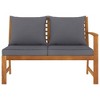 vidaXL Patio Bench 45.1" with Dark Gray Cushion, Solid Acacia Wood - 2 of 4