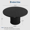 47" Round Dining Table for 4-6 – Industrial Kitchen Table with Sturdy Waveform Metal Pedestal Base for Dining Room and Kitchen - 2 of 4