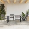 vidaXL Patio Dining Set Table and Chair Gray and Black Poly Rattan and Steel - 63" Table Length 4 Chairs - 2 of 4