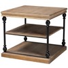 Baxton Studio Sebastian Traditional Industrial Greywashed Wood and Black Metal 3-Tier End Table - 2 of 4