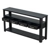 NicBex 4 Drawers Console Table with 2 Shelves,Entryway Table with Vintage Style Handles,Modern Couch Table for Living Room,Black - 2 of 4
