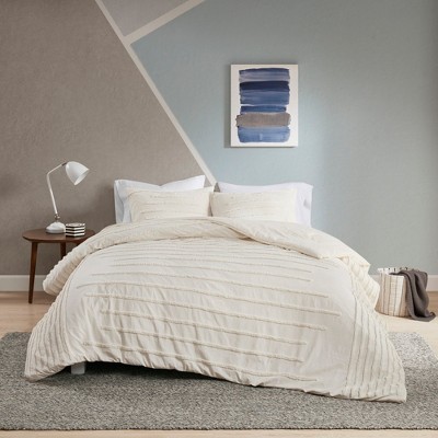Intelligent Design 3Pcs Comforter Set, Modern Cozy Bedding Set, Cotton Bed Comforter, Ivory, Full/Queen — фото 2