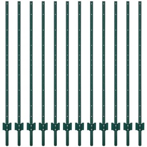 COZONY 6 Feet Metal Fence Posts, U-Channel No-Dig Steel Stakes for Garden Yard Farm, Heavy Duty Outdoor Fencing Solution, Pack of 12 - 1 of 4