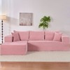 Mjkone 113''Minimalist 2-Piece Corduroy Modular Chaise Sectional Sofa Deep Seat,L-Shaped Upholstered Couch With Chaise - 3 of 4