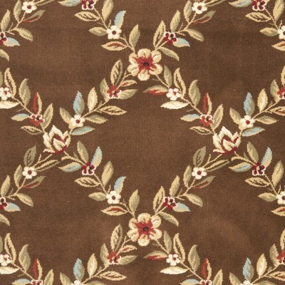 Elegant Traditions Easy-Care Brown Synthetic 6'7" Square Area Rug