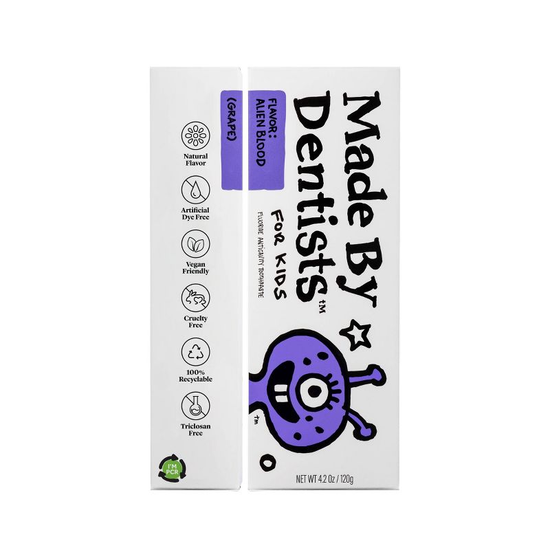 Made by Dentists Kids&#39; Alien Fluoride Anticavity Toothpaste - Grape - 4.2oz, 5 of 11