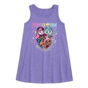 - Monster High - Toddler and Youth Girls A-line Dress Graphic Sleeveless Aline Dress - 1 of 3