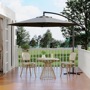 10FT Patio Umbrella,Cantilever Umbrella with Easy Lift & Tilt Adjustment,8 Ribs Sun umbrella for Backyard - 1 of 4