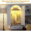 PAKASEPT 70.9‘’ Arched Wooden Armoire Wardrobe Closet with Drawers and Fluted Doors, with Light & Shelves and Hanging Rod, White - 3 of 4