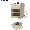 CIPACHO Natural Wooden Night Stand with Charger Station USB Type-C AC Outlets 1 Drawer Open Storage - 2 of 4