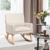 Tangkula Mid Century Fabric Lounge Chair Upholstered Accent Armchair Rocking Chair Beige - 2 of 4