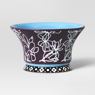 Floral Ceramic Indoor Outdoor Planter Pot 6.02"x6.02" Purple - Threshold™