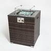 Resenkos 24" Propane Gas Fire Pit Table, 50000 BTU Square Fire Pit, Tile Tabletop with Beautiful Wicker Base Brown - 3 of 4