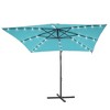 8.2x8.2 FT LED Solar Lighted Patio Offset Umbrella with Fade-resistant - 2 of 4