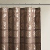 VYNXARIA Jacquard woven shower curtain£¬Traditional stripe with ironwork motifs design£¬Brown - 3 of 4