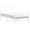 vidaXL White Metal Single Bed Frame with Headboard/Footboard for Bedroom - 4 of 4
