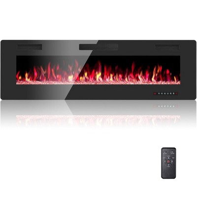 Kismile Ultra-Thin Electric Fireplace, Featuring Low-Noise Operation (Sleep Mode), Supports Built-In Or Wall-Mounted Installation